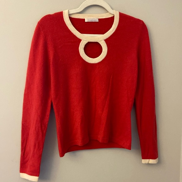 💜 Cxd London Red Cashmere Sweater women’s size small - Picture 1 of 8